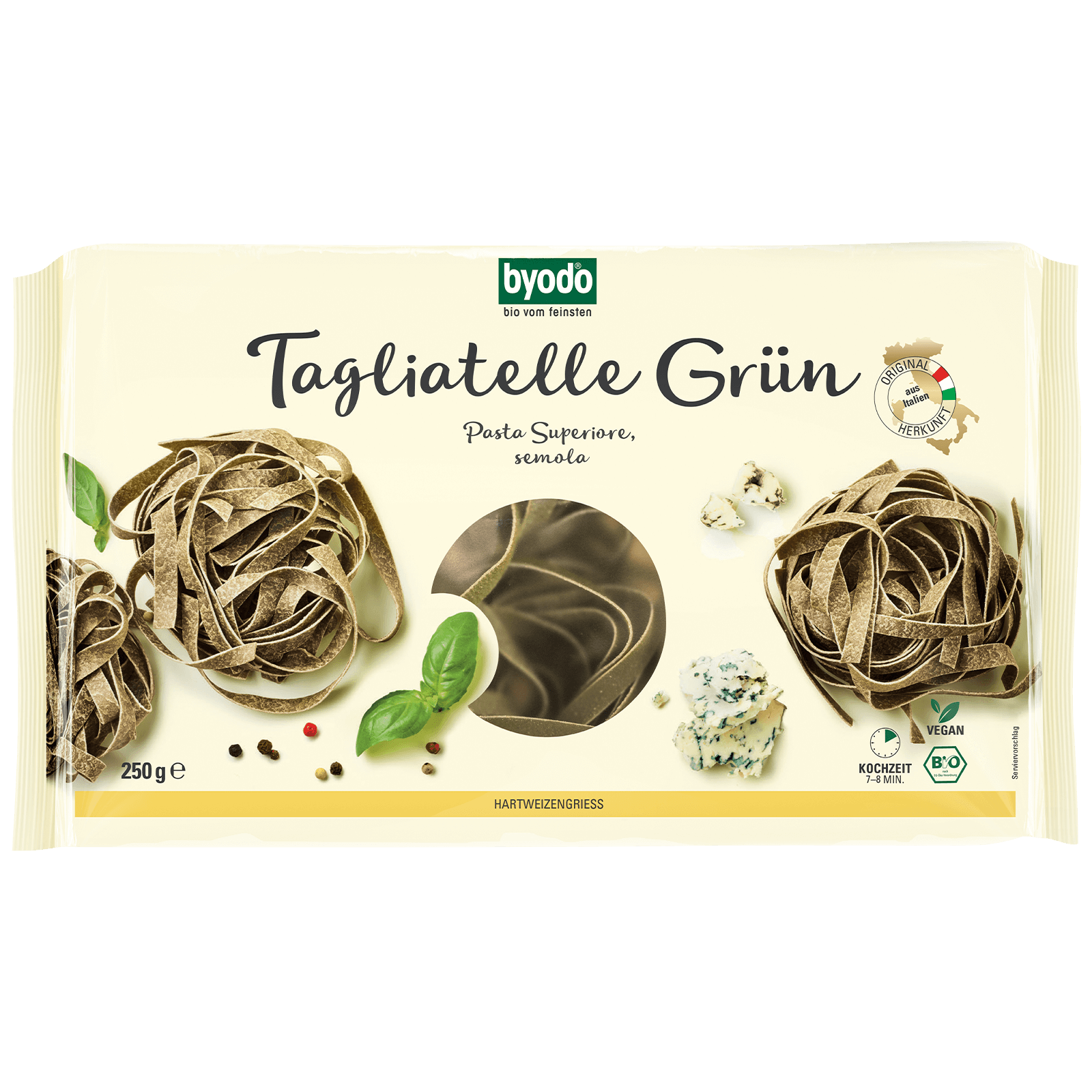Bio-Tagliatelle gruen 250 Gramm