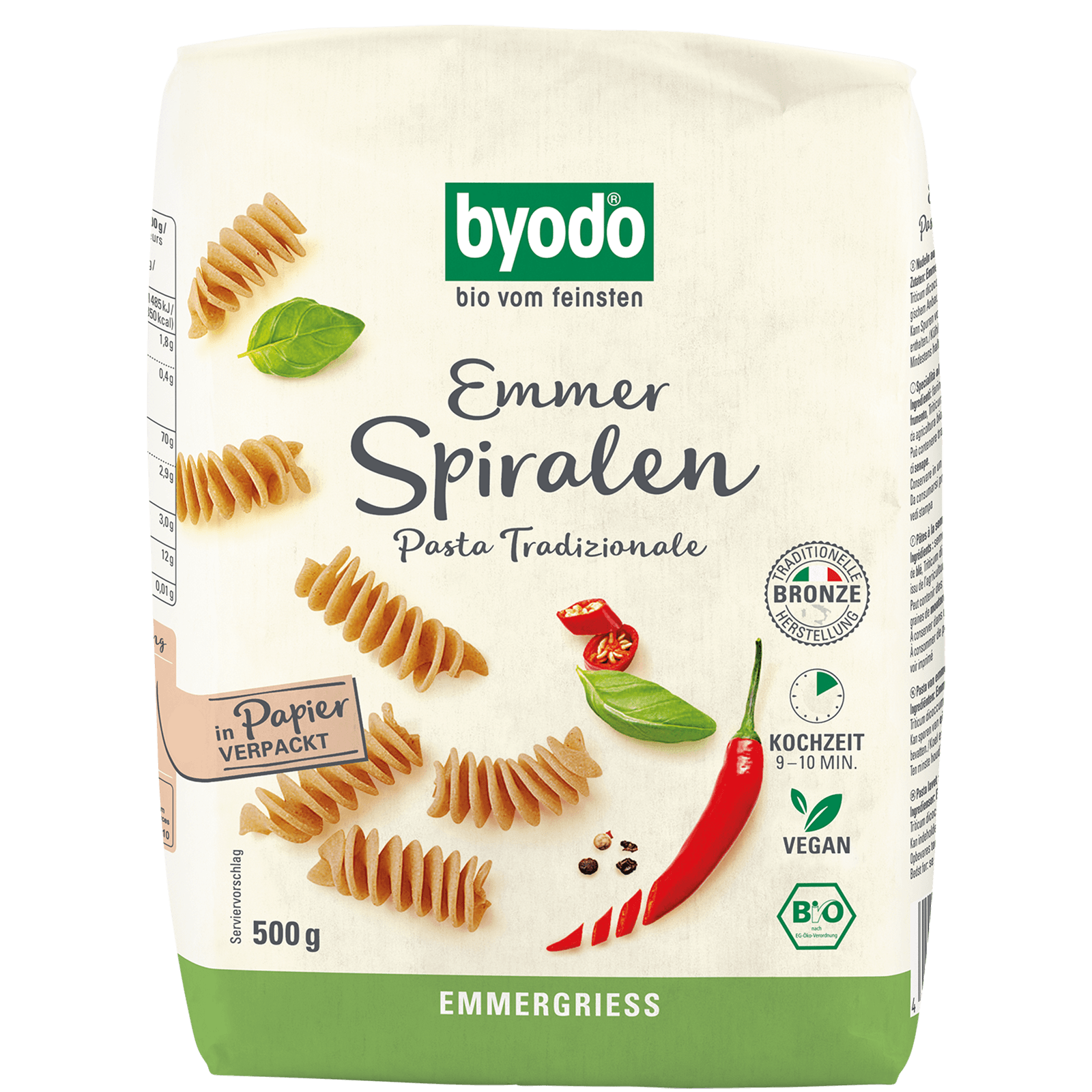 Bio-Sommerdinkel Spiralen 500 Gramm