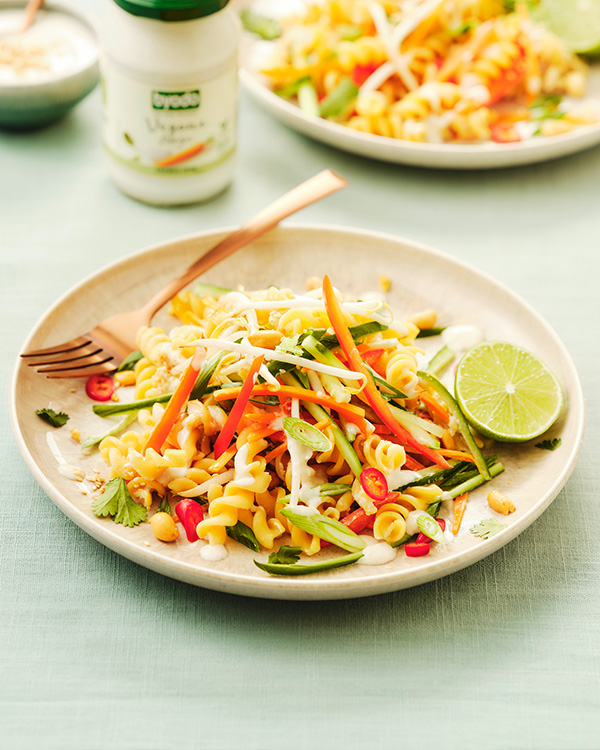 Veganer asiatischer Nudelsalat