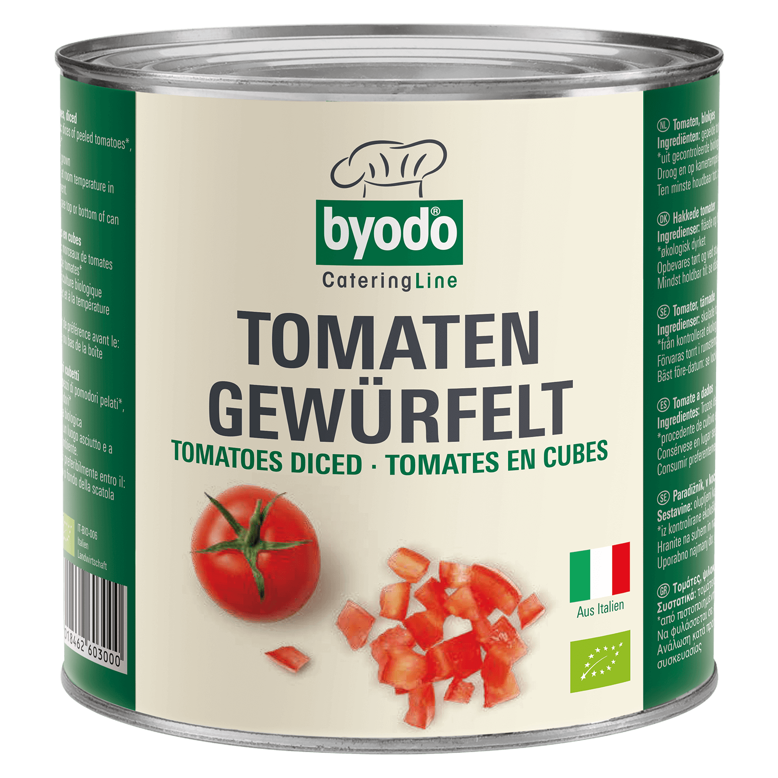 Bio-Tomaten gewuerfelt