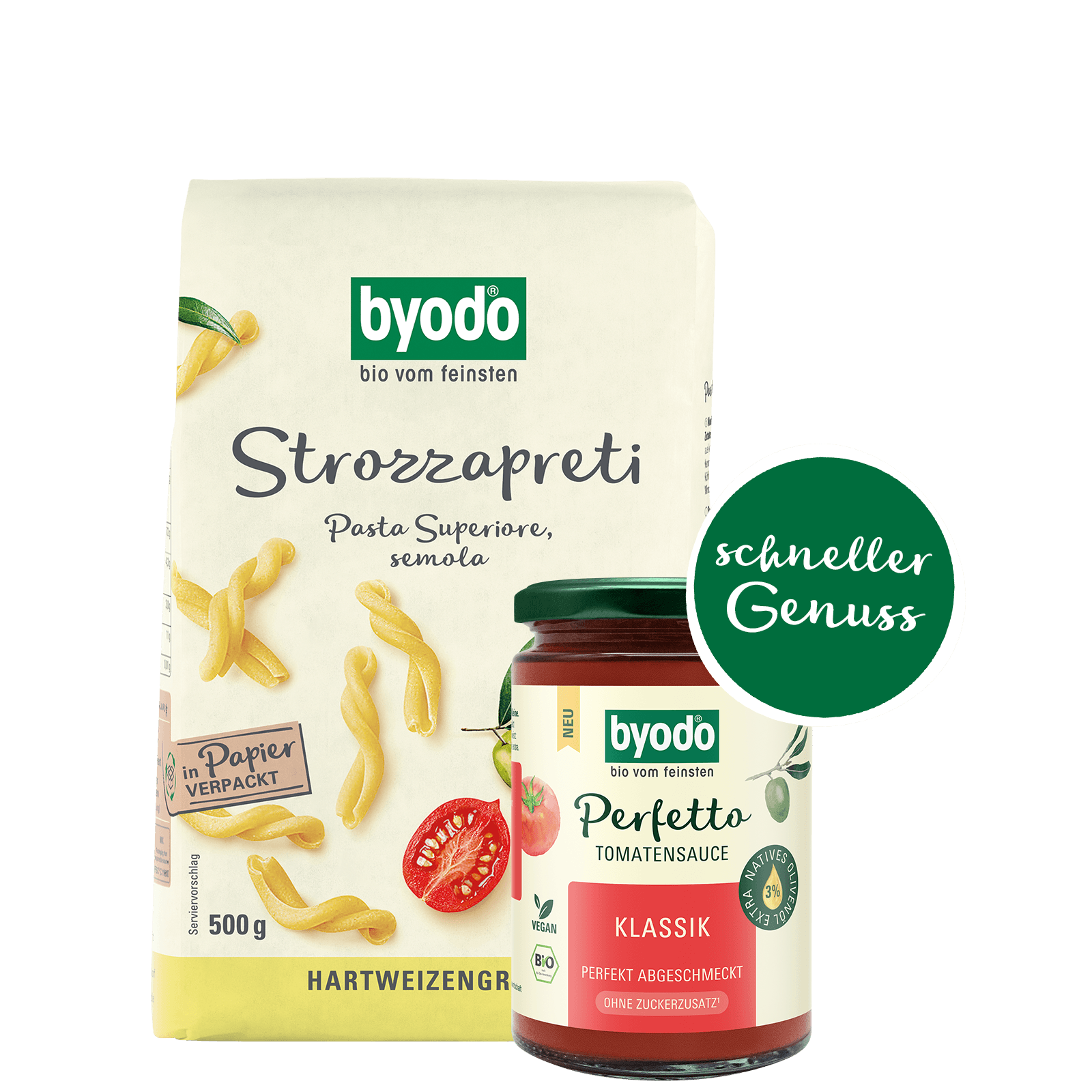 Bio-Bundle aus Strozzapreti und Tomatensauce Klassik