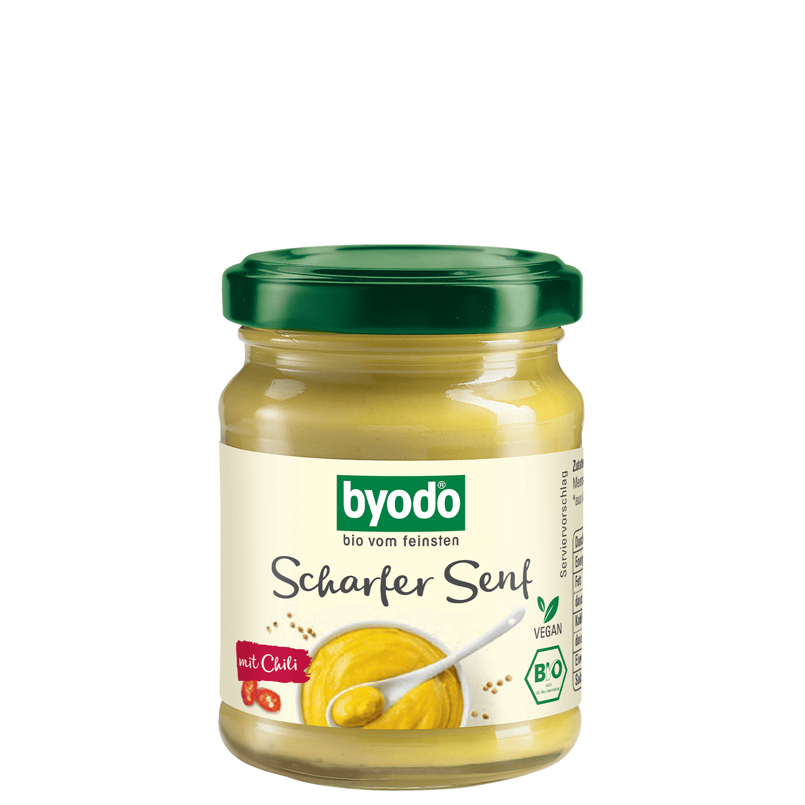 Bio-Scharfer Senf im 125 Milliliter Glas