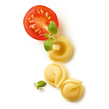 Helle Volanti mit Tomate