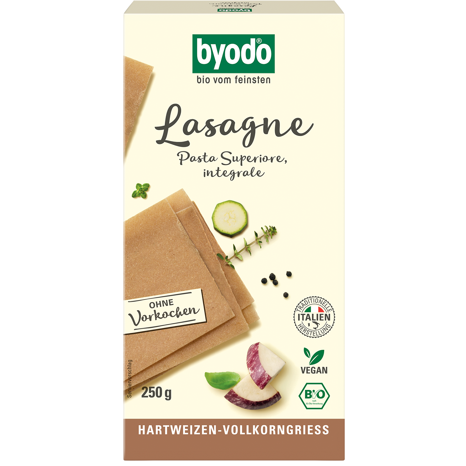 Bio-Vollkorn-Lasagne 250 Gramm
