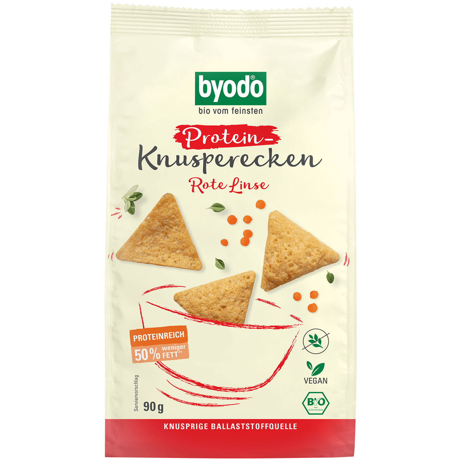 Bio-Protein-Knusperecken aus roter Linse 90g