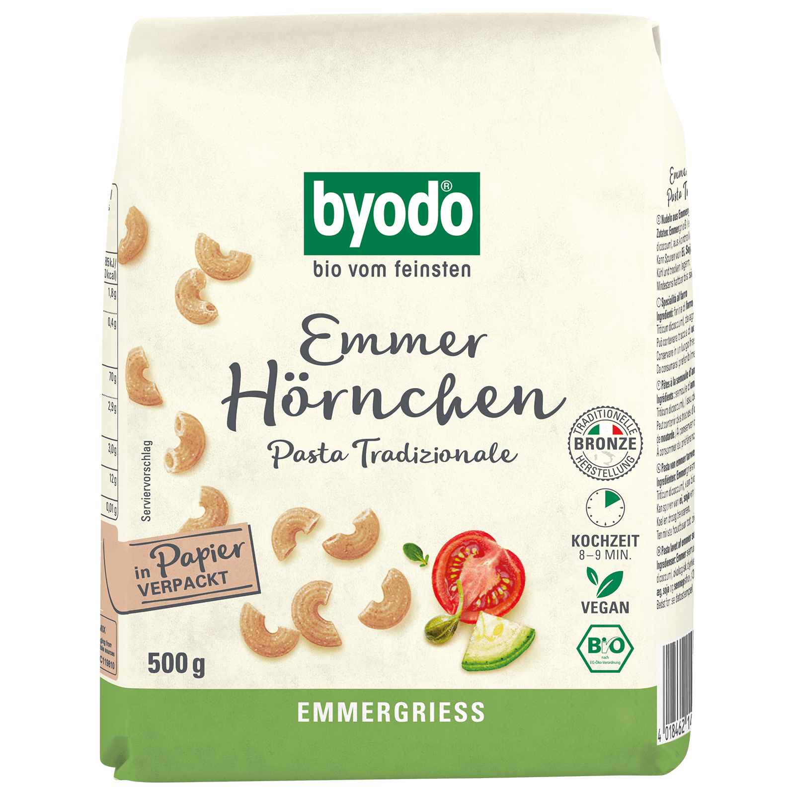 Bio-Sommerdinkel Hoernchen 500 Gramm