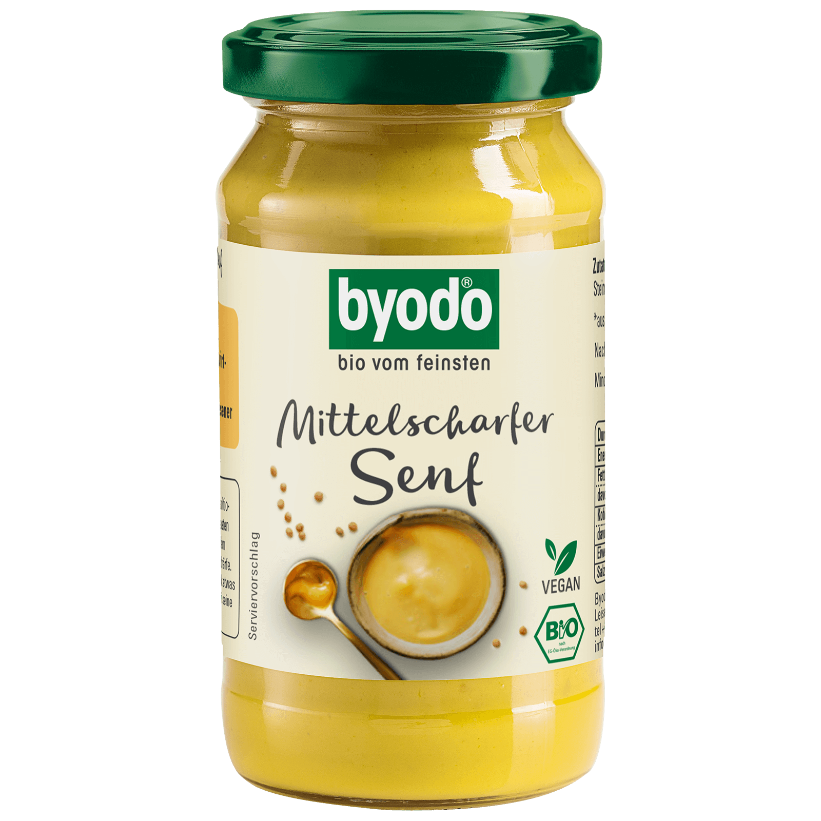 Bio-Mittelscharfer Senf im 200 Milliliter Glas